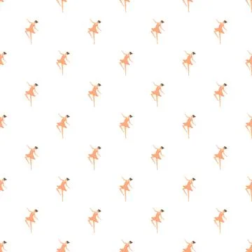 Ballerina dancing repeating seamless pattern background design Illustrazione stock