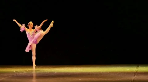 Ballerina dancing on the stage (release) Stock Footage 56695224