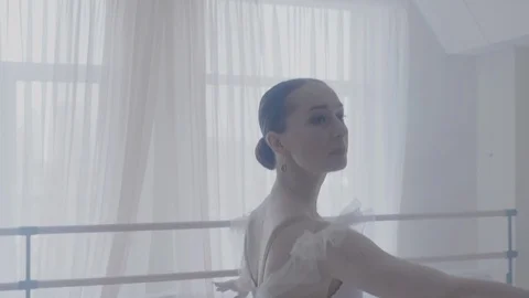 Ballerina dancing in studio Stock Footage 92978434