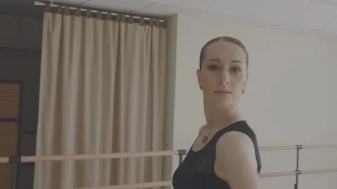 Ballerina dancing in studio Stock Footage 92984162