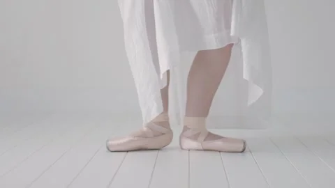 Ballerina demonstrates the five basic ballet positions Stock Footage 277619372
