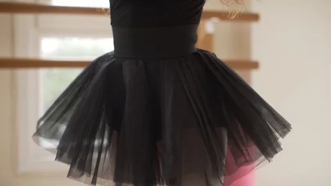 Ballerina doing practice and stretching movements in studio Video stock 104660343