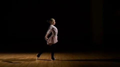 Ballerina exercising dance elements before performance Video stock 74717854