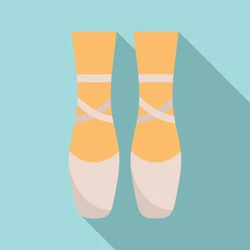 Ballerina feets icon flat . Dance girl foot Stock Illustration