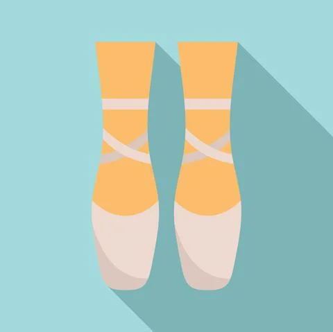 Ballerina feets icon flat vector. Dance girl foot Stock Illustration