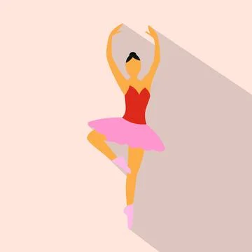 Ballerina flat icon Stock Illustration