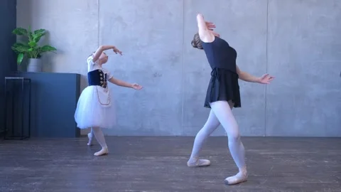 Ballerina, help student and creative, fitness and getting competition ready 動画素材 244203586