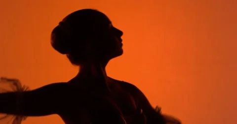 The ballerina rotates in front of the camera Vídeo Stock 55567491