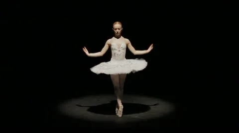 Ballerina in Swan Costume Stock Footage