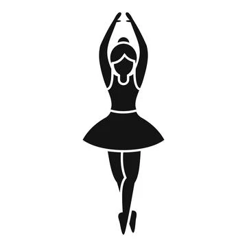 Ballerina training icon simple vector. Ballet dance girl Illustrazione stock