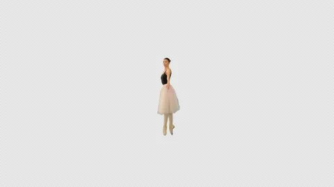 Ballerina walks towards camera on the ends of pointe shoes, Alpha Channel Stock Footage 150944905