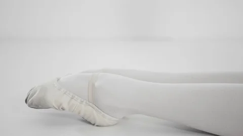 Ballerina Warmup Pointe Close Up Stock Footage 128077830
