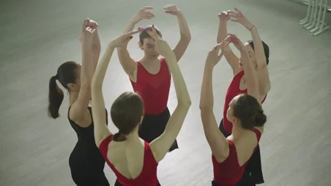 Ballerinas dance together performance in the dance hall. Stock-Footage 241797150