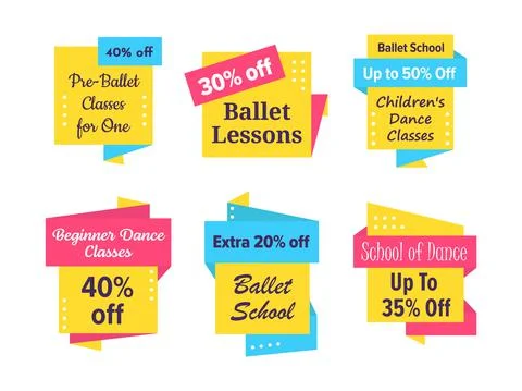 Ballet classes at dance school, advertising emblem Stock Illustration