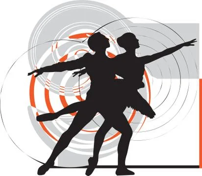 Ballet Couple, Vector illustration Stock Illustration