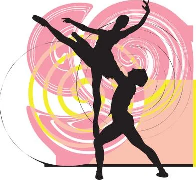 Ballet Couple, Vector illustration Illustrazione stock