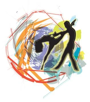 Ballet Couple, Vector illustration Illustrazione stock