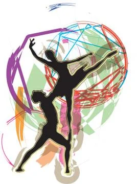 Ballet Couple, Vector illustration 스톡 일러스트