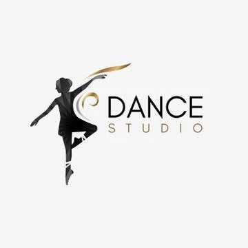 Ballet Dance Studio Logo Stock Illustration