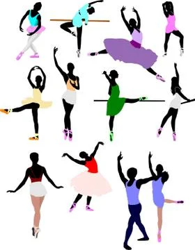 Ballet dancer in action. Vector illustration Stock Illustration