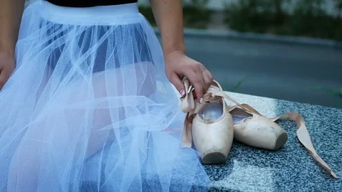 Ballet dancer and pointe shoes Video stock 85661105