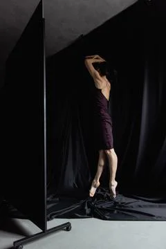 Ballet dancer on a black background Stock Photos