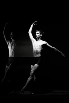 Ballet dancer in black Stock Photos