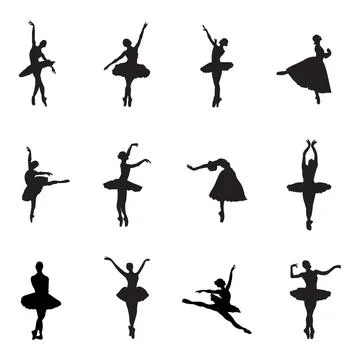 Ballet Dancer Collection Stock Illustration