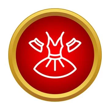 Ballet dancer costume icon outlining tutu dress Stock Illustration