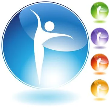 Ballet dancer crystal icon Stock Illustration