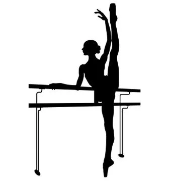 Ballet dancer freestanding ballet facility Ballet Barre freestanding ballet bar Stock-Illustration