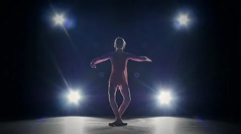 Ballet dancer isolated on black background. silhouette. slow motion Video stock 54599590