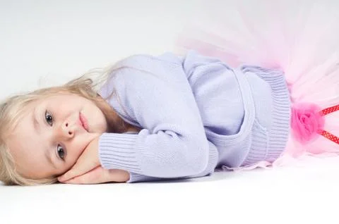 Ballet dancer lying Фото