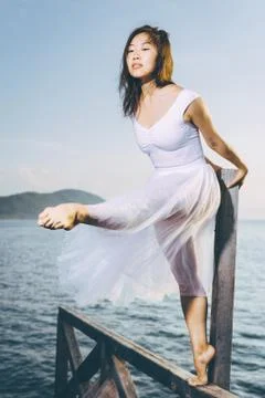 Ballet dancer outdoor Stock Photos
