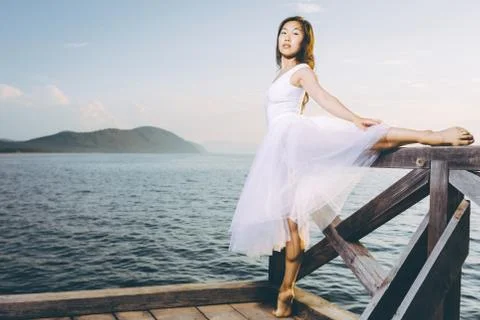 Ballet dancer outdoor Stock Photos