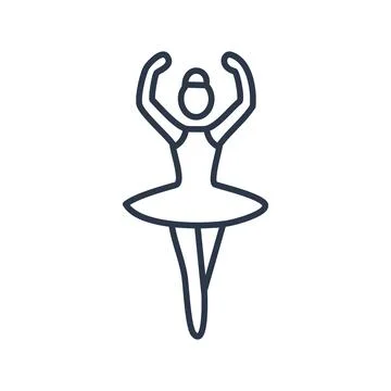 Ballet dancer outline icon. Simple outline icon representing a ballerina in.. Stock Illustration