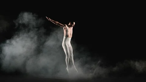 Ballet dancer performs acrobatic element Stock Footage 151693962