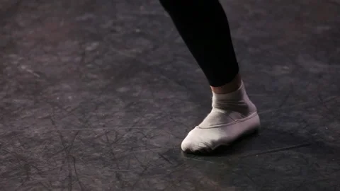 Ballet dancer is practicing a la second turn close up feet Stock Footage 93823380