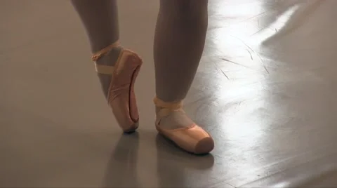 Ballet dancer shoes On Point Stock Footage 54528476