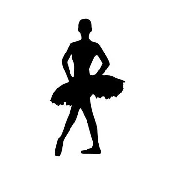 Ballet dancer in silhouette dancing in position or pose Stock Illustration