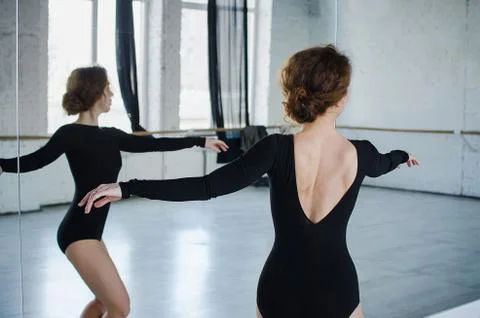 Ballet dancer. Train in the studio. Workout. Stock Photos