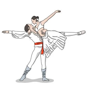 Ballet dancer for two Stock Illustration