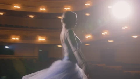 Ballet dancers practice moves before start a show Stock Footage 238071506