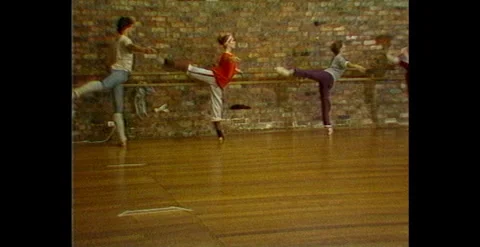  Ballet Dancers Practicing Barre Technique – Australia (1984) Stock Footage 310440239