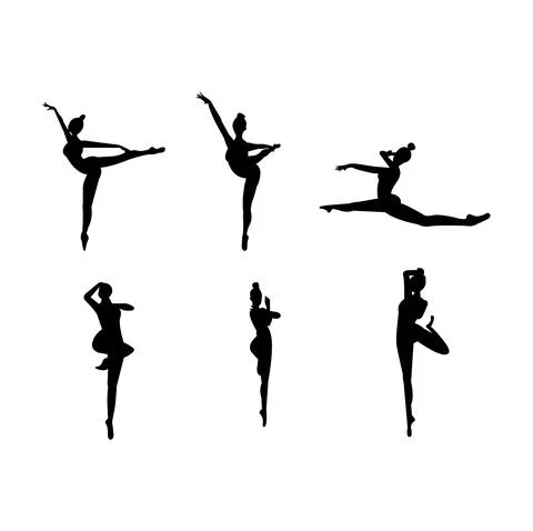 Ballet dancers on white Stock Illustration