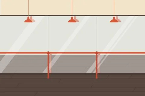 Ballet dancing studio, empty dance class interior Stock Illustration