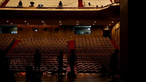 Ballet Group Warming Up On Stage Stock-Footage 103047299