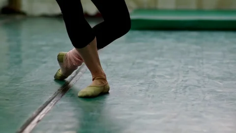 Ballet Legs Warming Up Close Up 01 Stock-Footage 103029139
