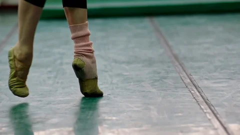 Ballet Legs Warming Up Close Up 01 Stock-Footage 103043169