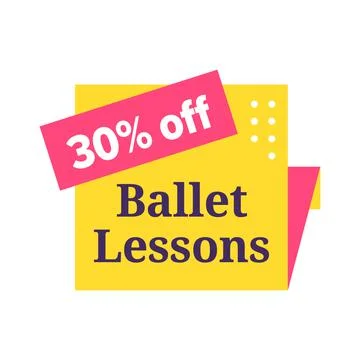 Ballet lesson label, dance school icon design Stock Illustration